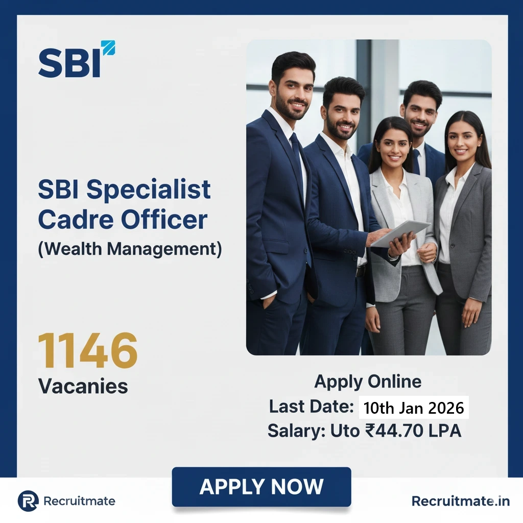 SBI Specialist Cadre Officer Recruitment 2025 Apply Online for 1146 Wealth Management Vacancies